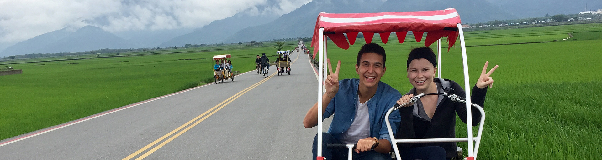 Two students on travel