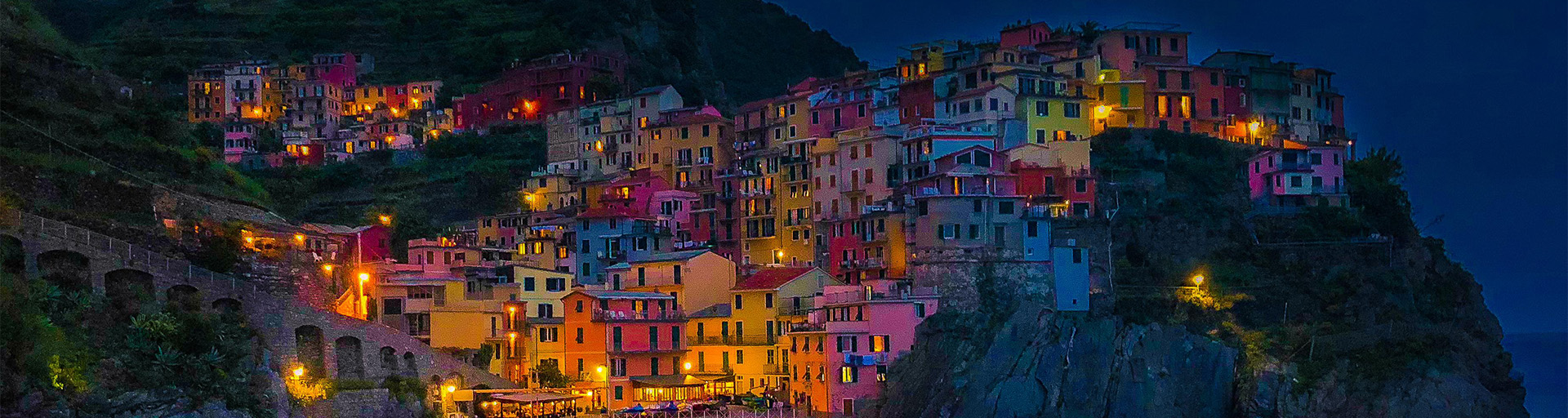 Cinque Terre, Italy at night